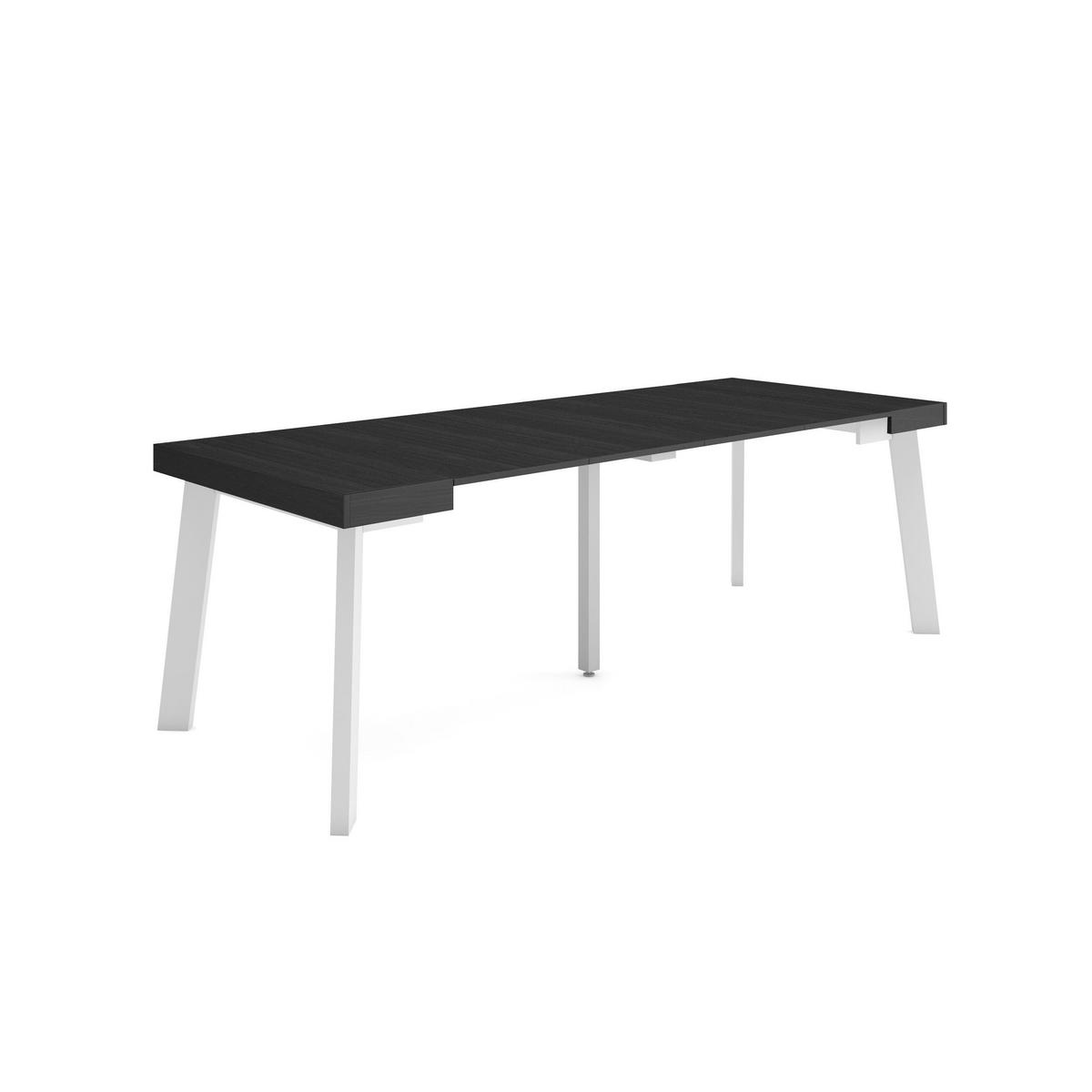 ESSTISCH ausziehbar 58 bis 222cm, für 10 Gäste, schwarz, 58/90/73cm - Schwarz, Holzwerkstoff (90/222/73cm) - Skraut Home