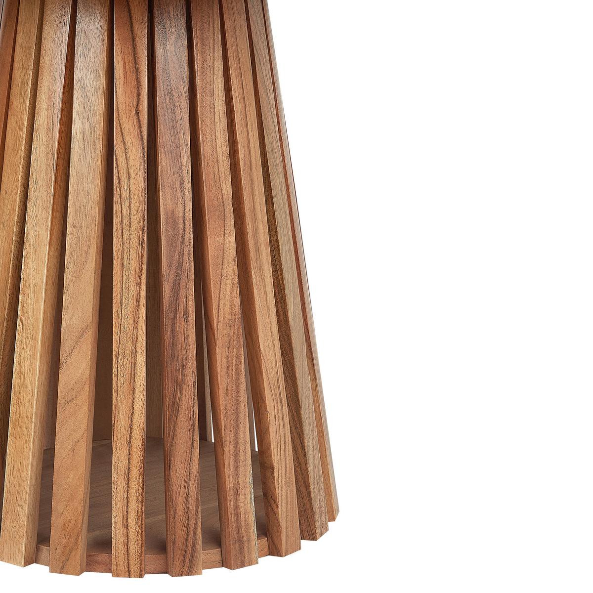 COUCHTISCH Akazienholz dunkelbraun rund 50 cm Mesilla - Dunkelbraun, Holz (50/50/48cm) - Beliani