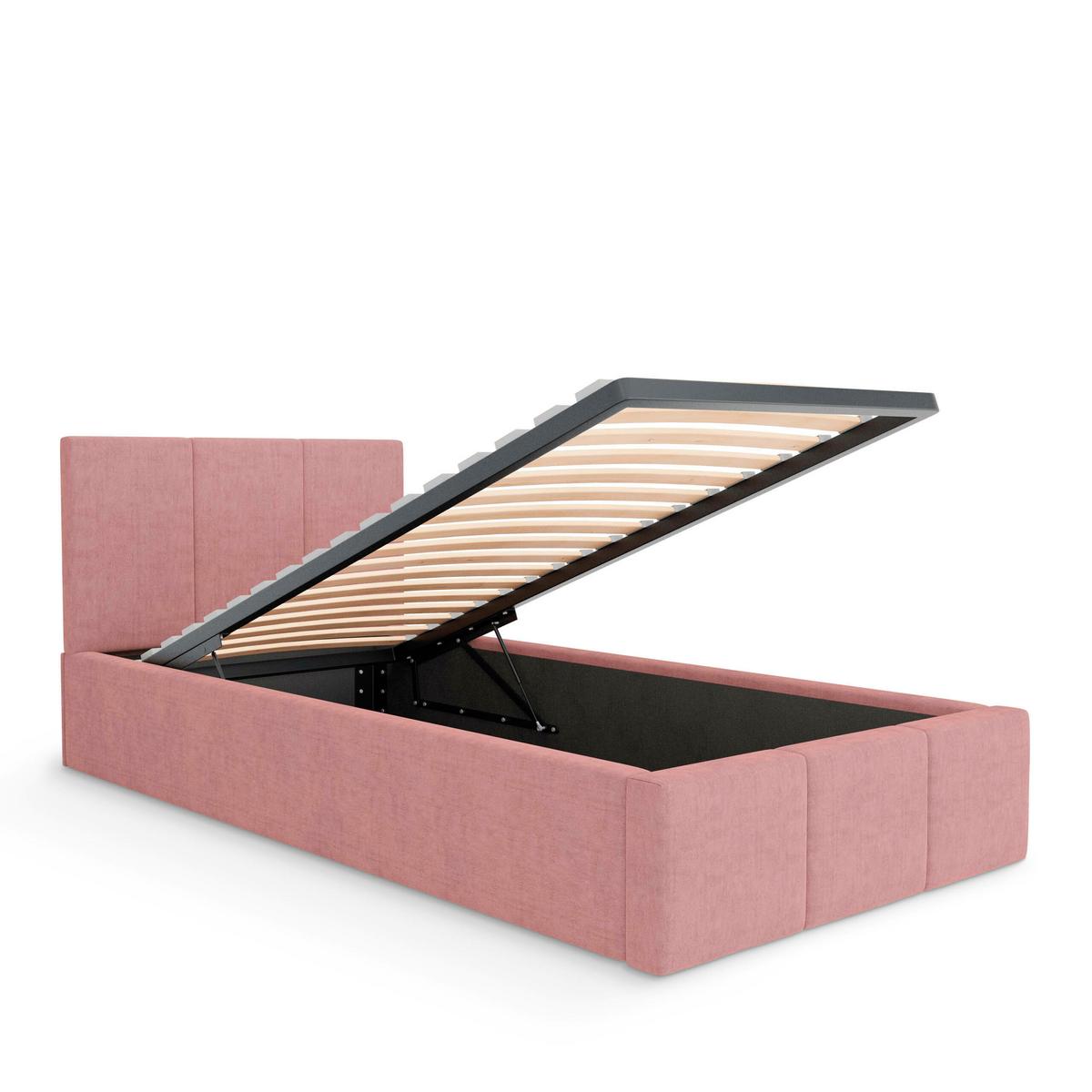 POLSTERBETT für Schlafzimmer Bett mit Stauraum Rosa 90x200 - Rosa, Holzwerkstoff/Metall (90/200cm) - Muralo