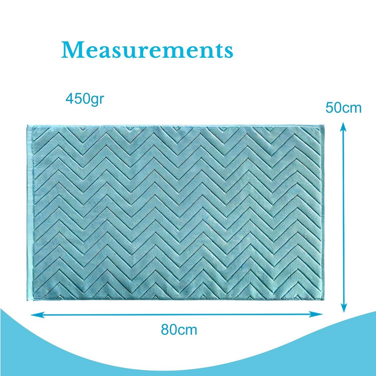 BADEMATTE rutschfest mit Memory-Schaum (Blau) - Blau, Textil (50/80cm) - Intirilife