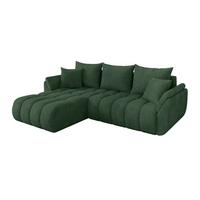 ECKSOFA mit Schlaffunktion Ottomane Links TOKO-L-v1 277x194x86 Grün Cord - Dunkelgrün/Schwarz, Holzwerkstoff/Kunststoff (277/194cm) - ALTDECOR