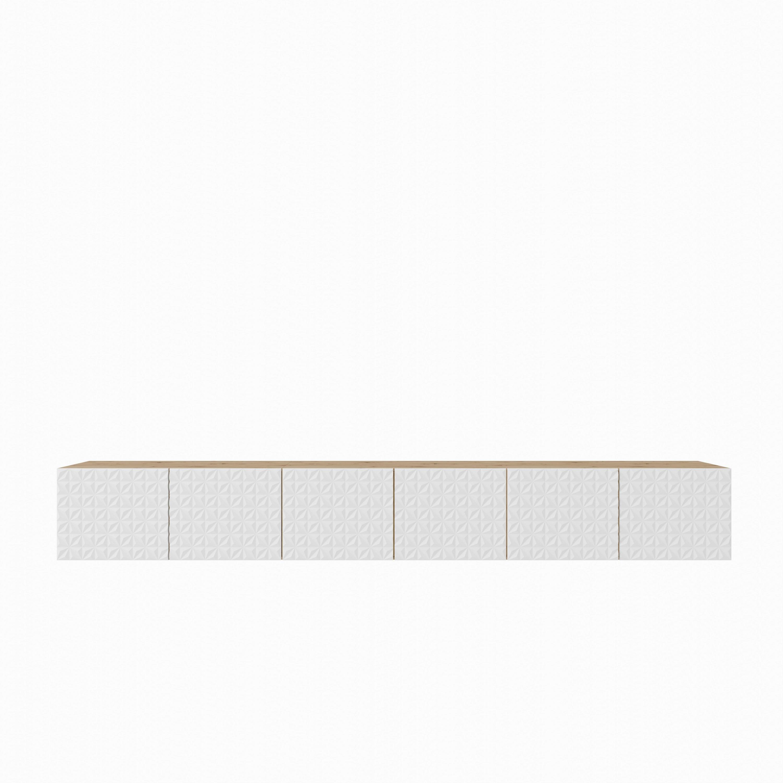 LOWBOARD ROVA 300/41/40 cm, Hängender TV-Schrank Eiche Artisan - Weiß/Eiche Artisan, Holzwerkstoff (300/41/40cm) - MASSENO