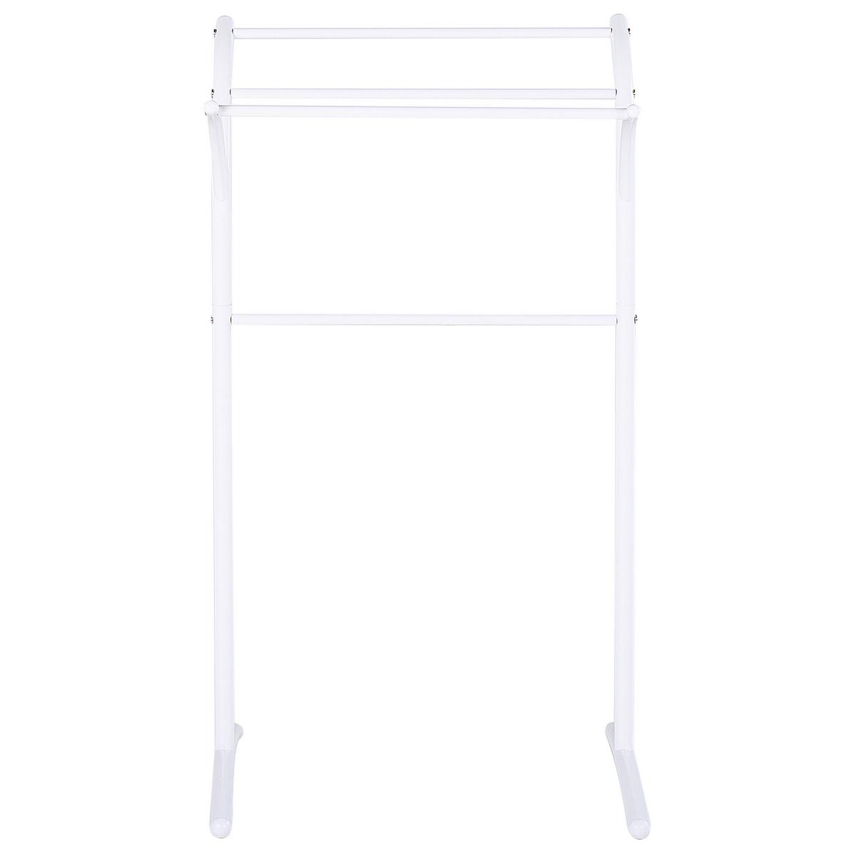 HANDTUCHSTÄNDER Stahl weiß 51 x 91 cm Yopal - Weiß, Metall (51/91/37cm) - Beliani