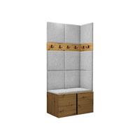 GARDEROBEN-SET Orion I - Hellgrau/Eiche Artisan, Holzwerkstoff/Kunststoff (84/186/46cm) - MIRJAN24