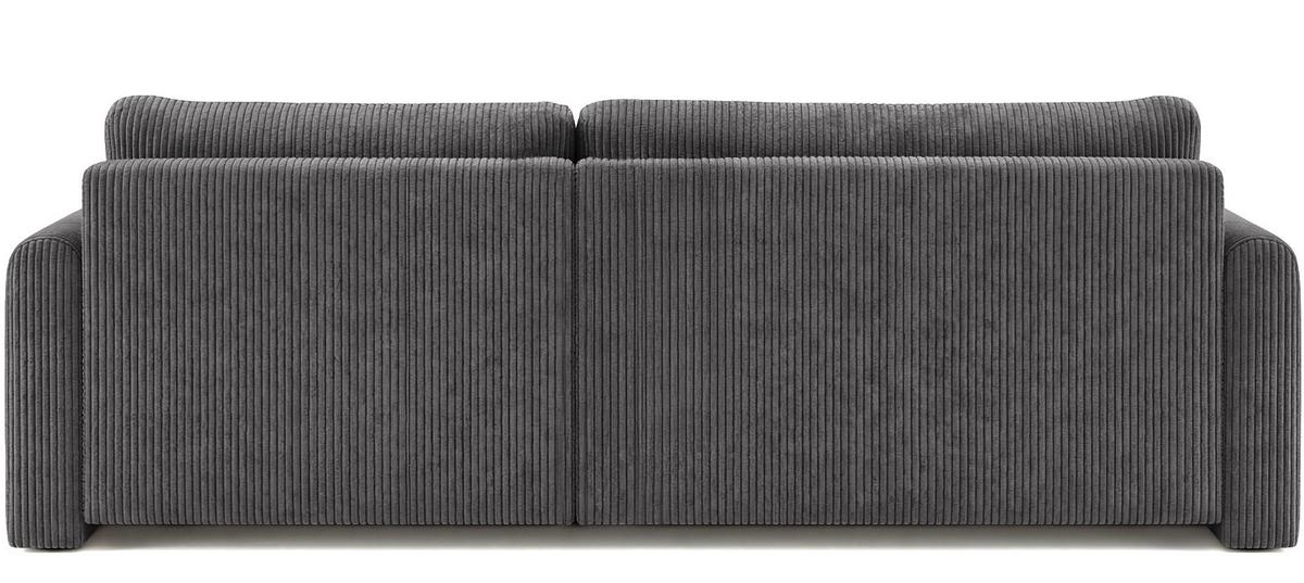 ECKSOFA Cora mit Schlaffunktion & Stauraum, Universell Rechts/Links, Grau Cord Chenille 250/82/160 cm - Schwarz/Grau, Kunststoff/Textil (250/160cm) - WFL GROUP