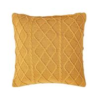 KISSENHÜLLE Strick-Muster 45/45 cm - Dunkelgelb, Textil (45/45cm) - Homescapes