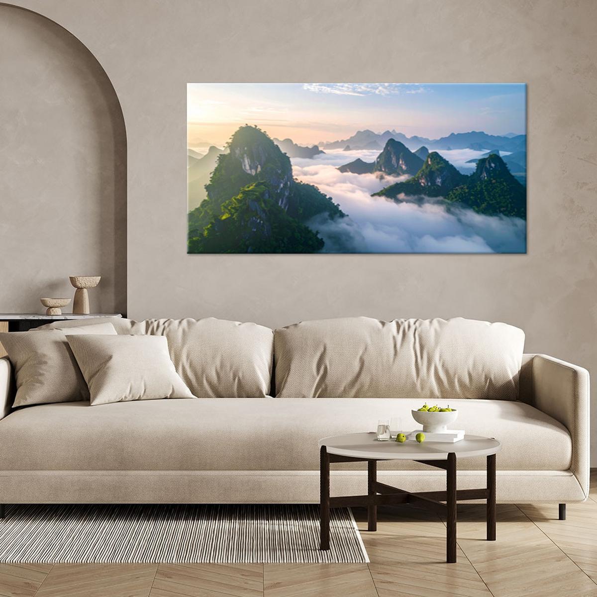 LEINWANDBILD Landschaften 100x50cm - Grün, Textil (100/50cm) - Feeby