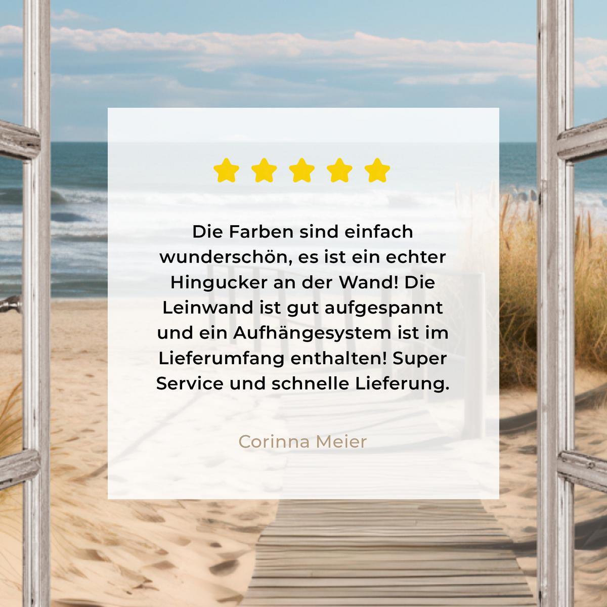 LEINWANDBILD Fenster - Meer - Küste - Natur - Ausblick - Strand - Wattenmeer Deko XXL 80x120 cm - Beige, Textil (80/120cm) - MuchoWow