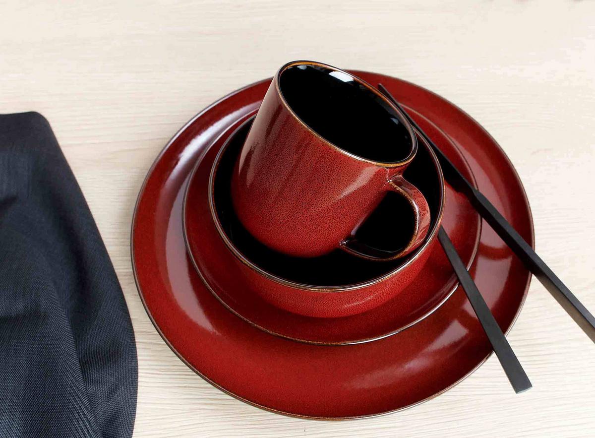 KAFFEEBECHER Gambia rot 400 ml 6er Set - Rot, Keramik (0.4L) - Ritzenhoff Breker