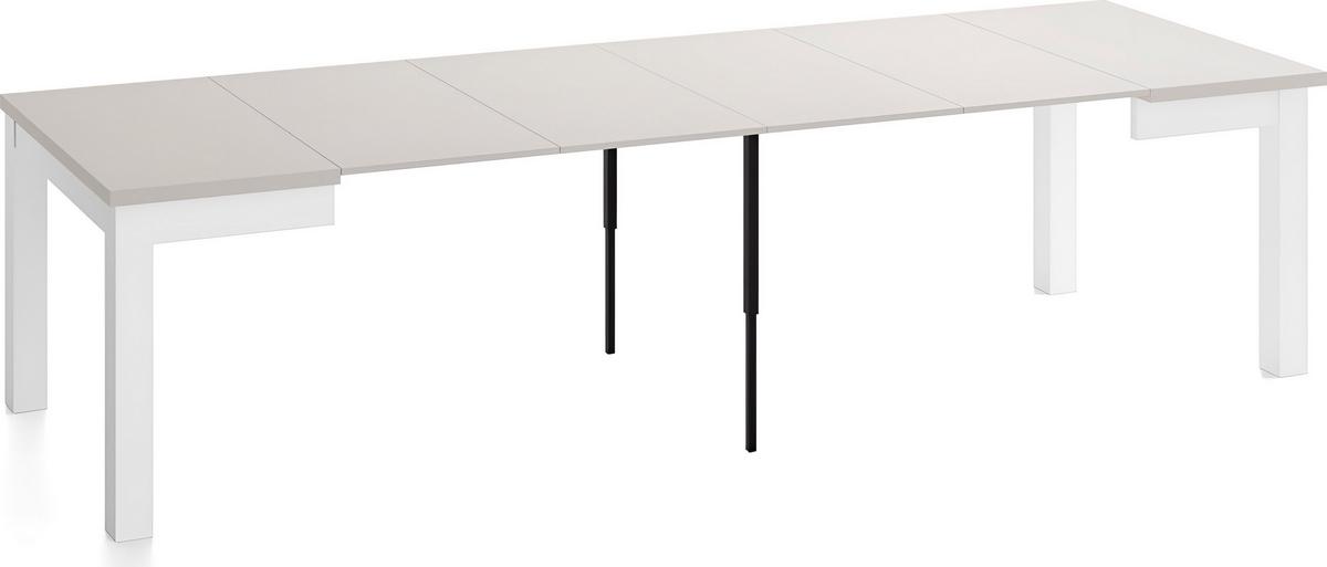 ESSTISCH Toren Weiß ausziehbar verlängerbar quadratisch, Kaschmir 80-280/80/76.5 cm - Kaschmir/Beige, Holz/Holzwerkstoff (80/280/76.5cm) - WFL GROUP