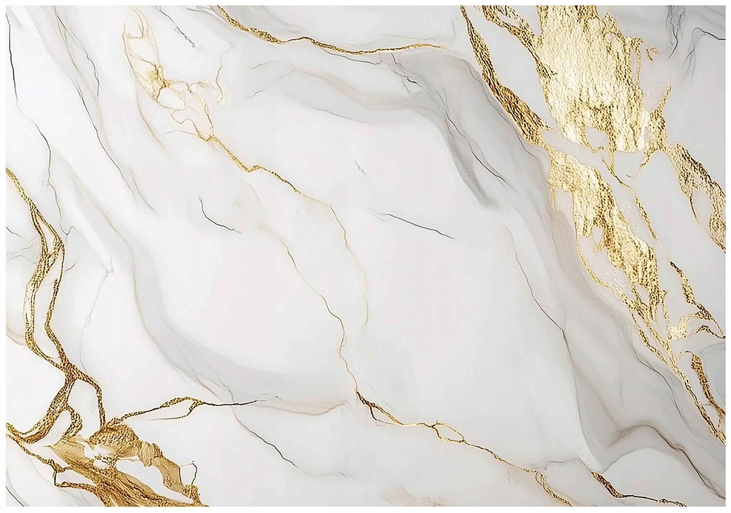FOTOTAPETE Marmor Steinwand Gold Tapete Wohnzimmer 200x140 - Grau, Papier (200/140cm) - Wallarena
