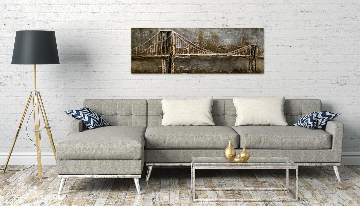 HOLZBILD Grau 144/44 cm - Braun/Grau, Holz (6.71/44cm) - KUNSTLOFT