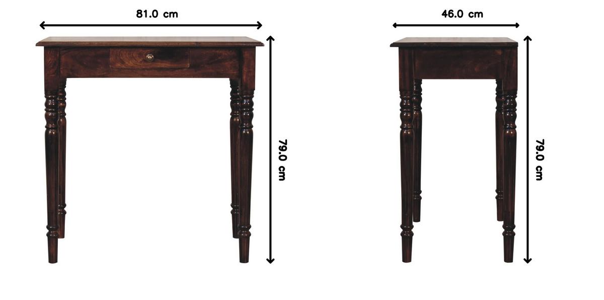 SCHREIBTISCH mit California-Walnuss-Finish, 1 Schublade, 4 nordische Beine. - Dunkelbraun, Holz (80/45/78cm) - Artisan Furniture