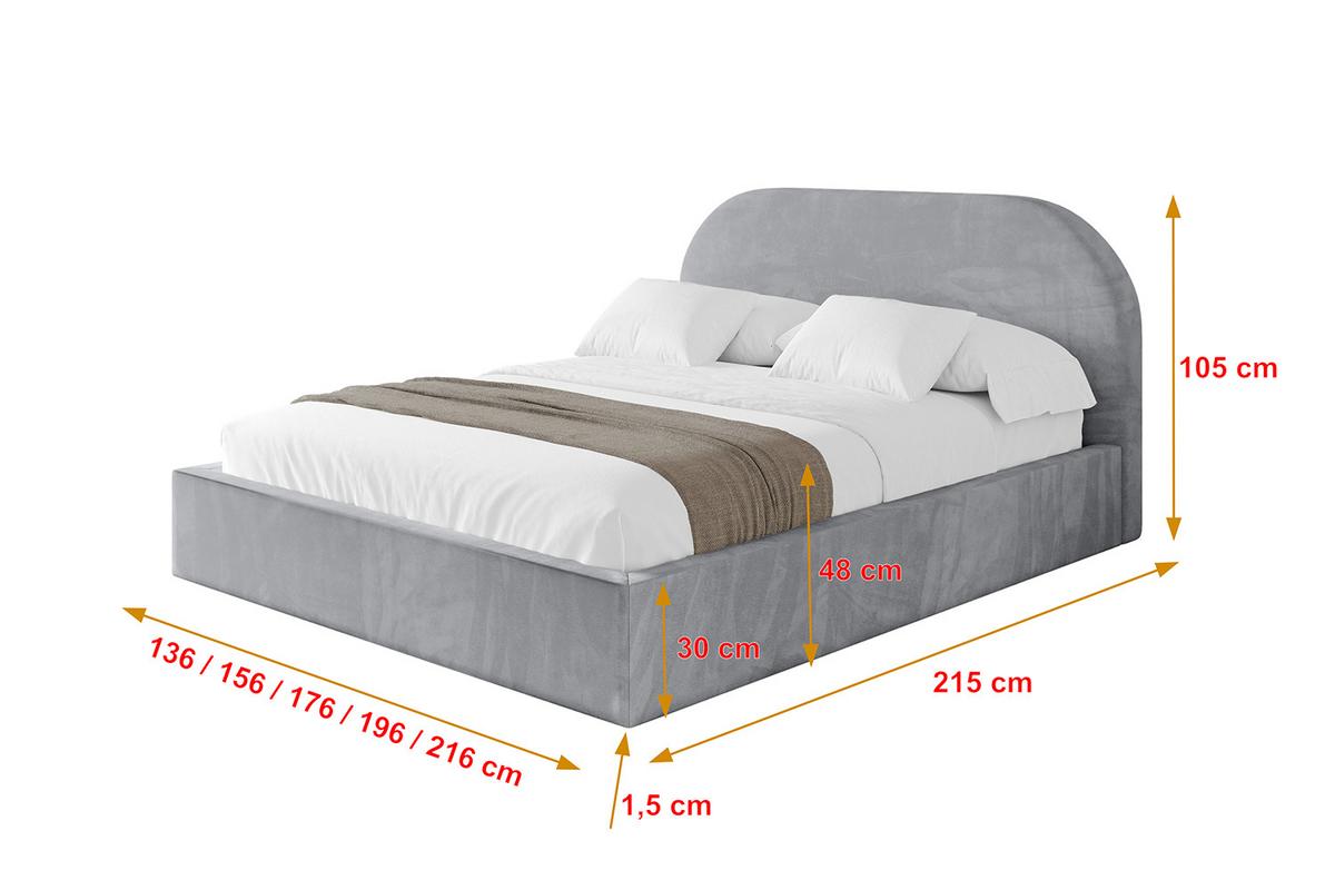 POLSTERBETT mit Bettkasten und Lattenrost, Boxbett ohne Matratze - TIVON 180x200 Hellgrau - Hellgrau, Holzwerkstoff/Textil (180/200cm) - ALTDECOR