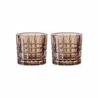 TEELICHTHALTER Square Votives Tobacco ø 7,1 x 6,6 cm 2er Set - Braun, Glas (7.1/6.6cm) - Nachtmann