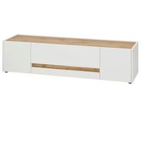 TV-LOWBOARD weiß, Eiche Wotan 170 cm, TV Unterschrank 2-türig mit Schubkasten - Eiche Wotan/Schwarz, Holz/Holzwerkstoff (170/40/45cm) - Furn.Design