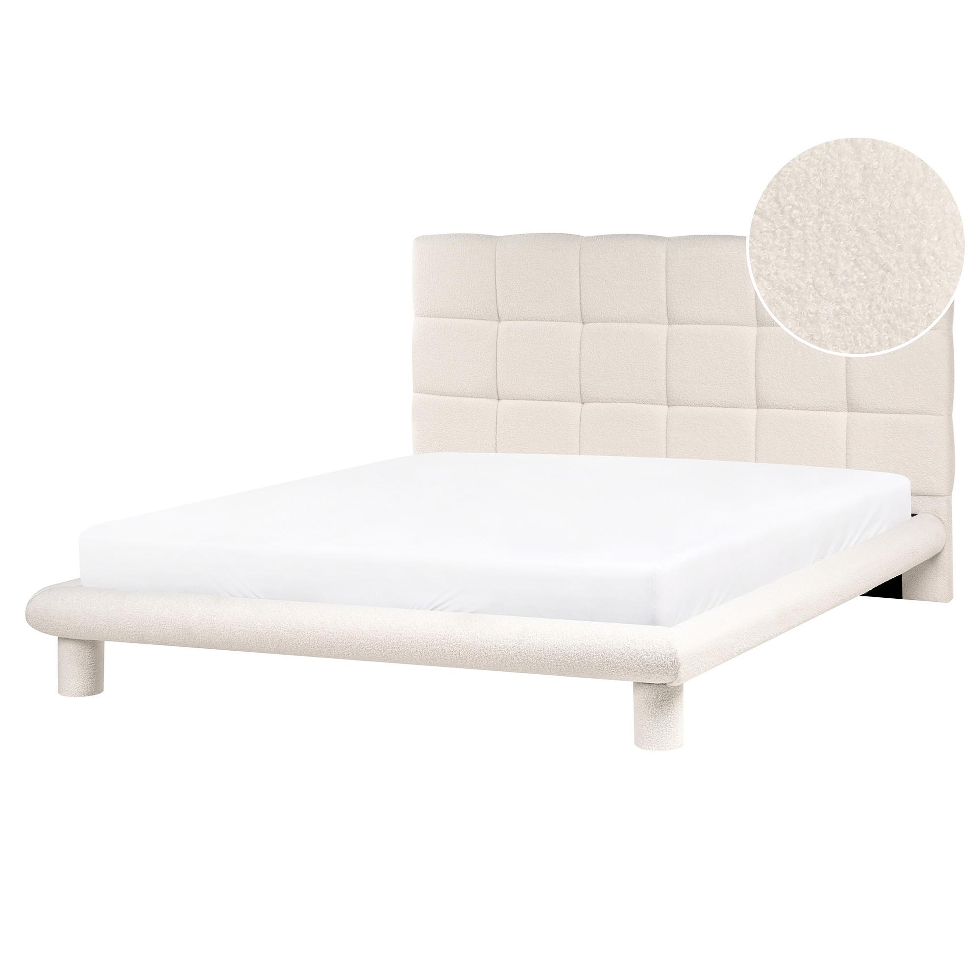 BETT mit Lattenrost 160/200 cm Cremeweiß Cressat - Weiß, Textil (160/200cm) - Beliani