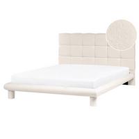 BETT mit Lattenrost 160/200 cm Cremeweiß Cressat - Weiß, Textil (160/200cm) - Beliani