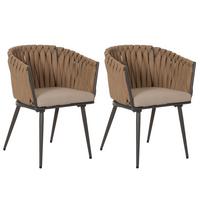 ESSZIMMERSTUHL Beige, Braun 2er-Set - Beige/Braun, Textil (61/82/57cm) - MCW