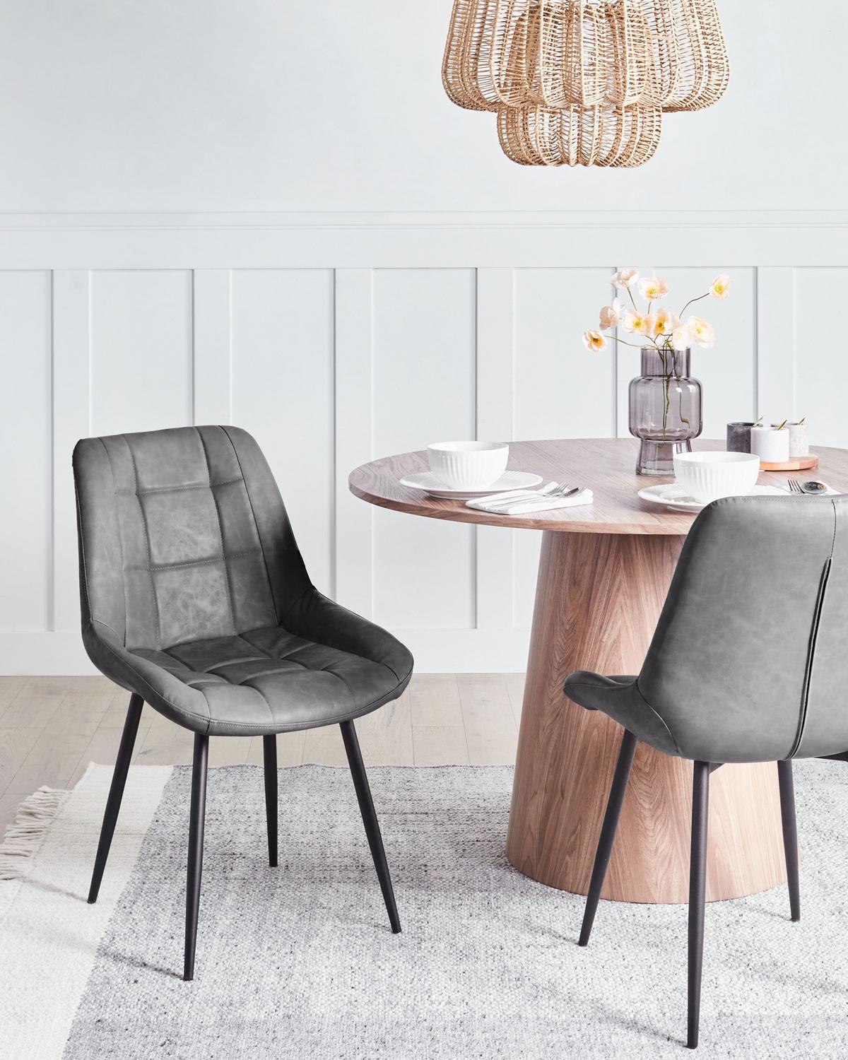 ESSZIMMERSTUHL 2er-Set Grau Melrose - Schwarz/Grau, Kunststoff (50/85/45cm) - Beliani