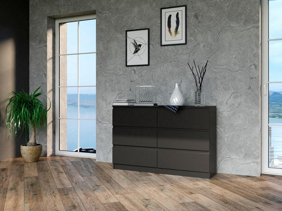 KOMMODE Schwarz 120/75/30 - Schwarz, Holzwerkstoff (120/75/30cm) - RAUMHIRSCH FURNITURE