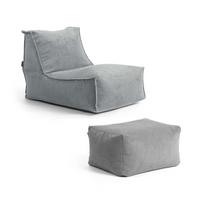 SITZSACK Cord Doze mit Hocker - Grau, Textil (60/65/95cm) - Mokebo