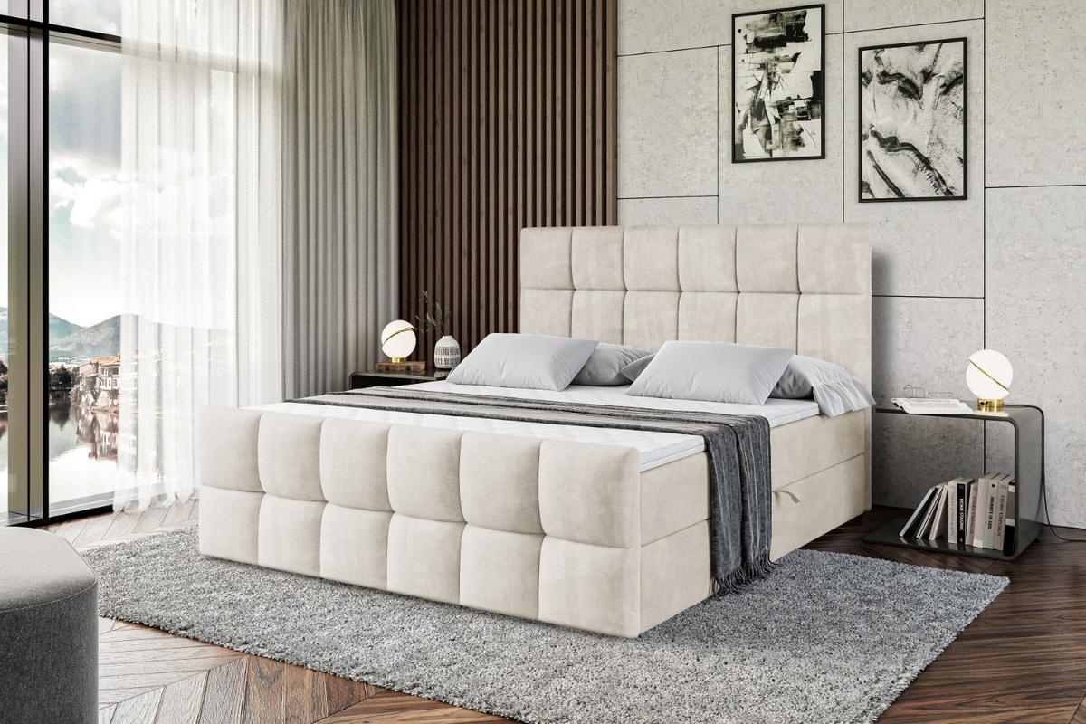 BOXBETT RICAR-Z - 140 x 200 - H3 - Ecru - Ecru, Holzwerkstoff (140/200cm) - ALTDECOR
