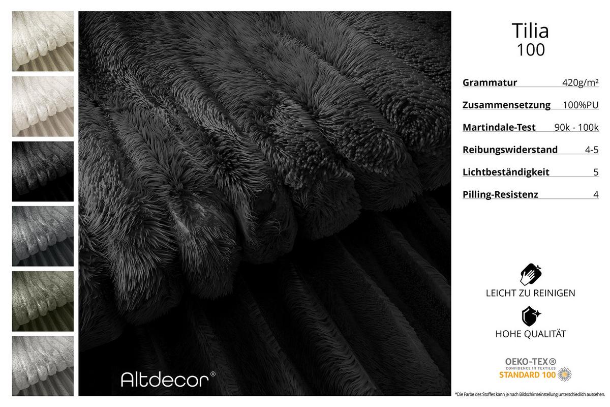 ECKSOFA mit Schlaffunktion und Bettkasten LIRA-L - 264x172x89 Schwarz - Schwarz, Holzwerkstoff/Textil (172/264cm) - ALTDECOR