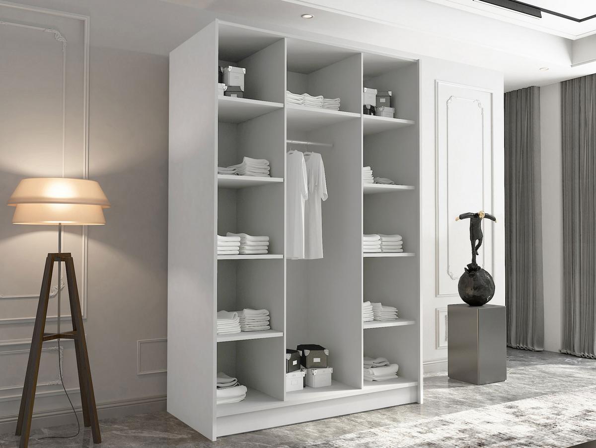 KLEIDERSCHRANK Calia I - Eichefarben/Schwarz, Holzwerkstoff/Metall (150/215/58cm) - MIRJAN24