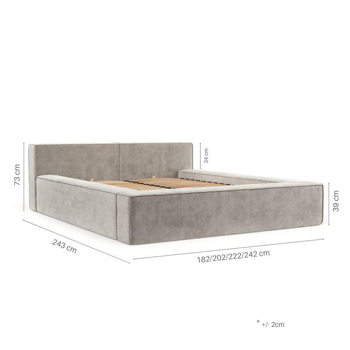 POLSTERBETT Casto mit Stauraum 140/200 cm Grau im Blur Stoff - Schwarz/Naturfarben, Holz/Holzwerkstoff (140/200cm) - AltaBeds