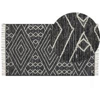KURZFLOR-TEPPICH Khenifra 150/80 cm - Schwarz, Textil (80/150cm) - Beliani