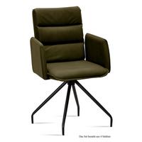 ARMLEHNSTUHL (4er-Set) Dianne 52x92x60 Schwarz/Khaki - Dunkelgrün/Schwarz, Kunststoff (60/92/52cm) - 58aufmkessel