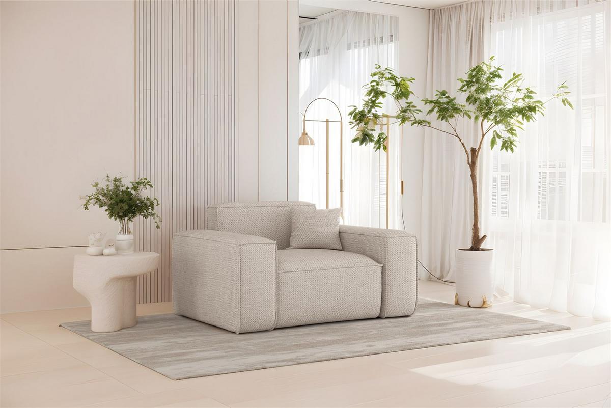 SOFASET Celes Premium 3-2-1 In Artico - Creme, Holzwerkstoff/Textil (218/73/90cm) - Fun Möbel