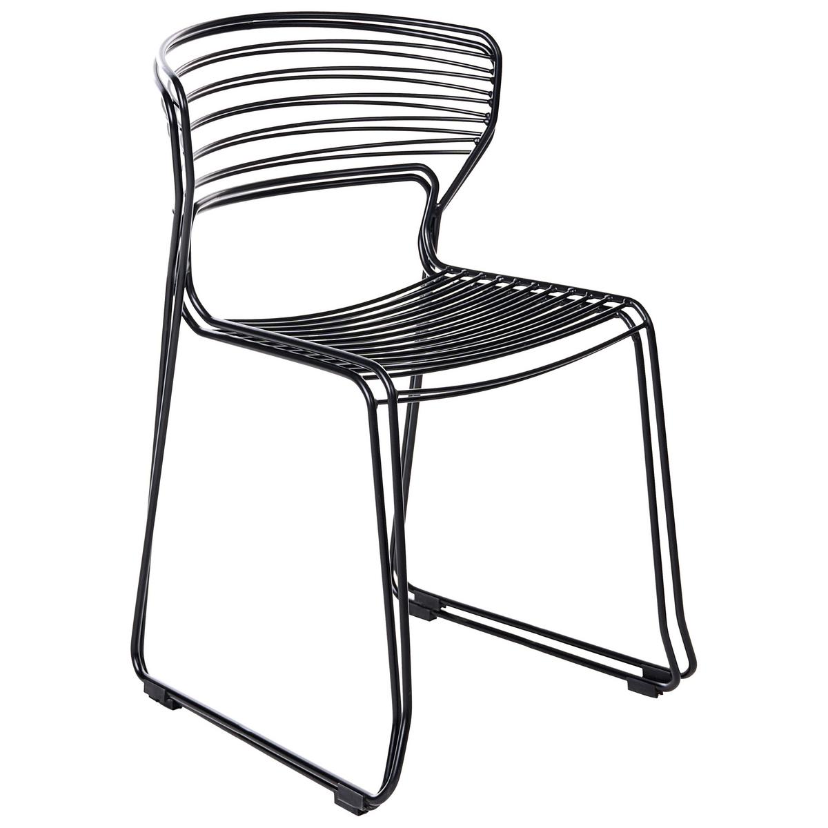 GARTENSTUHL 2er-Set Metall Schwarz Pistoia - Schwarz, Metall (54/80/51cm) - Beliani