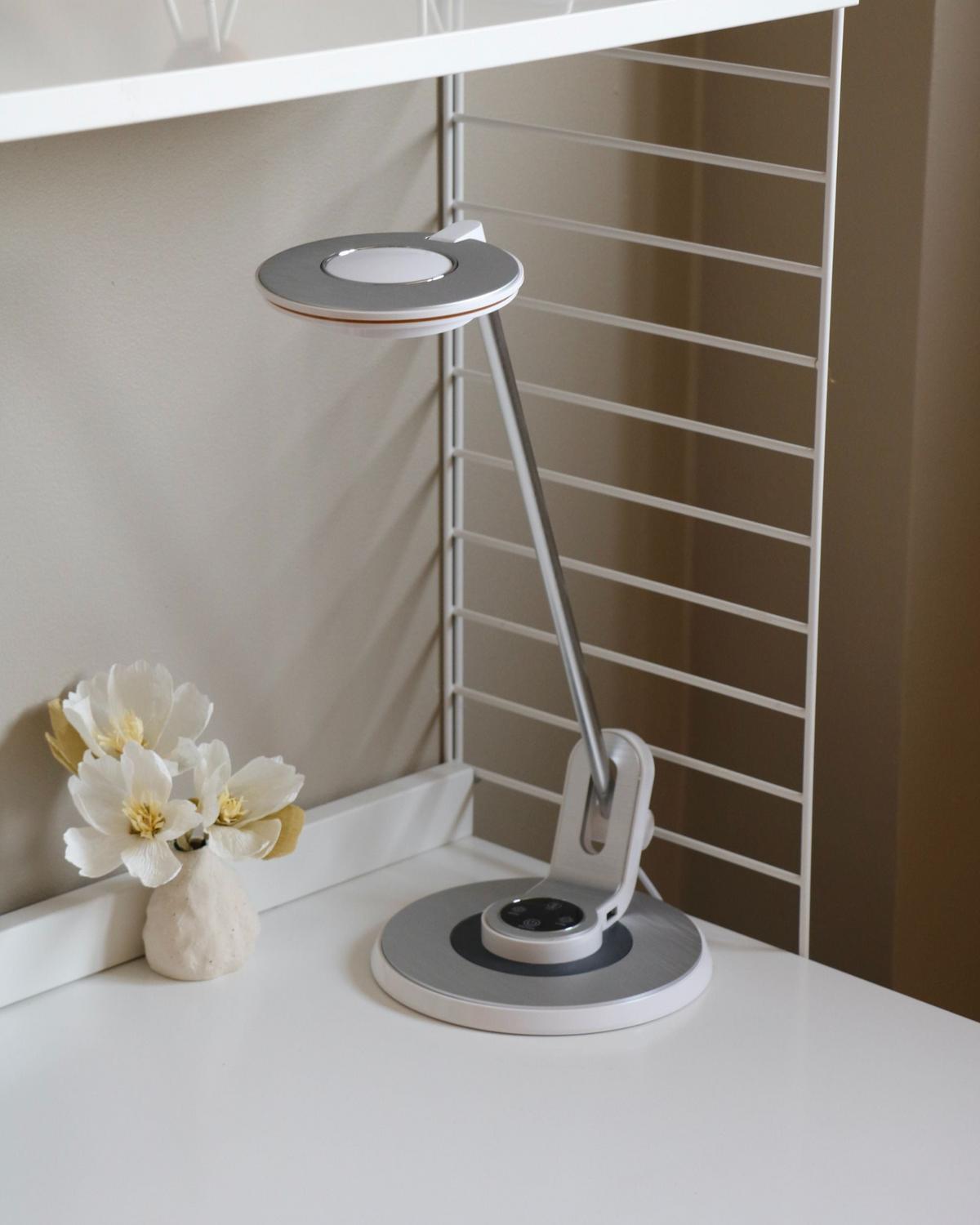 SCHREIBTISCHLAMPE Corvus 19/19/45 cm - Silberfarben, Metall (19/19/45cm) - Beliani