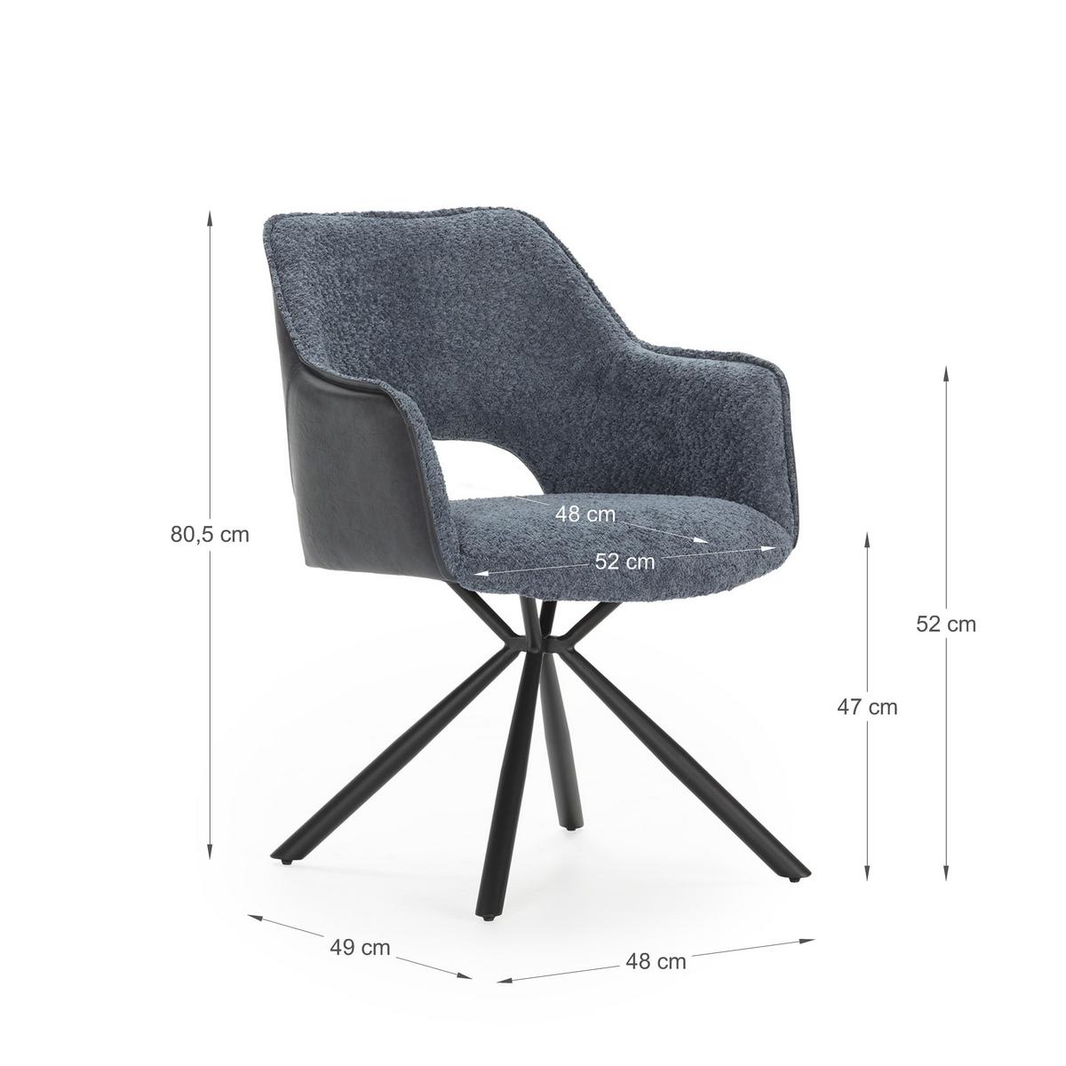ESSZIMMERSTUHL Mariel Blau 60/62/47 cm 2er-Set - Blau, Textil (62/47/60cm) - Calicosy