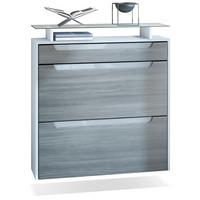 SCHUHSCHRANK Annie Avola-Anthrazit / Weiß Hochglanz - Anthrazit/Weiß, Holzwerkstoff (89/96/23cm) - Vladon