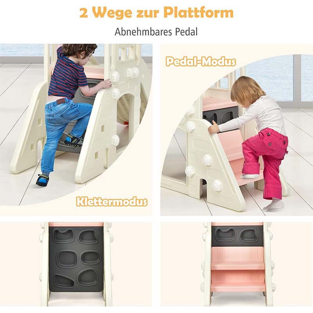 SPIELPLATZ 6 in 1 Kinder Pink - Pink, Kunststoff (190/98/83cm) - COSTWAY