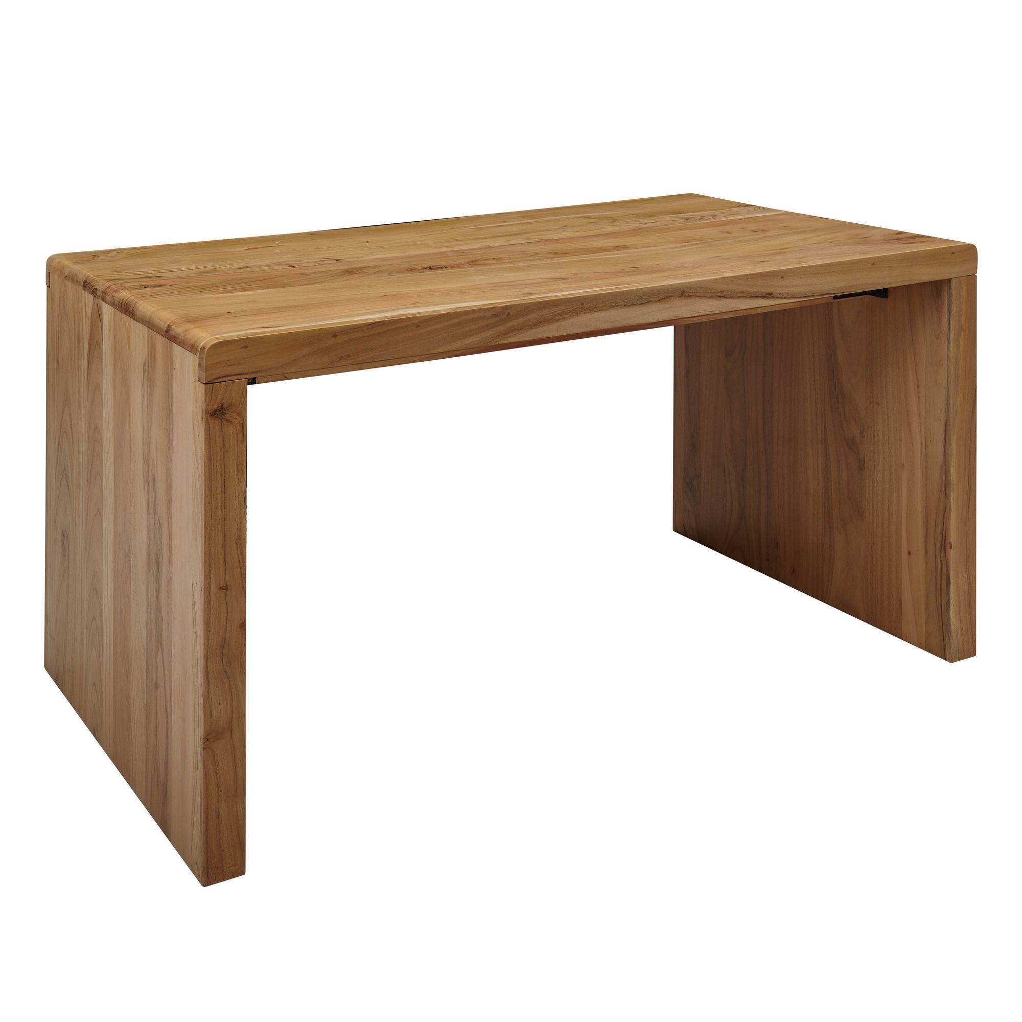 SCHREIBTISCH Massivholz Ablage Landhausstil BOHA, Akazie 80x160x76 cm - Akaziefarben, Holz (160/80/76cm) - KADIMA DESIGN