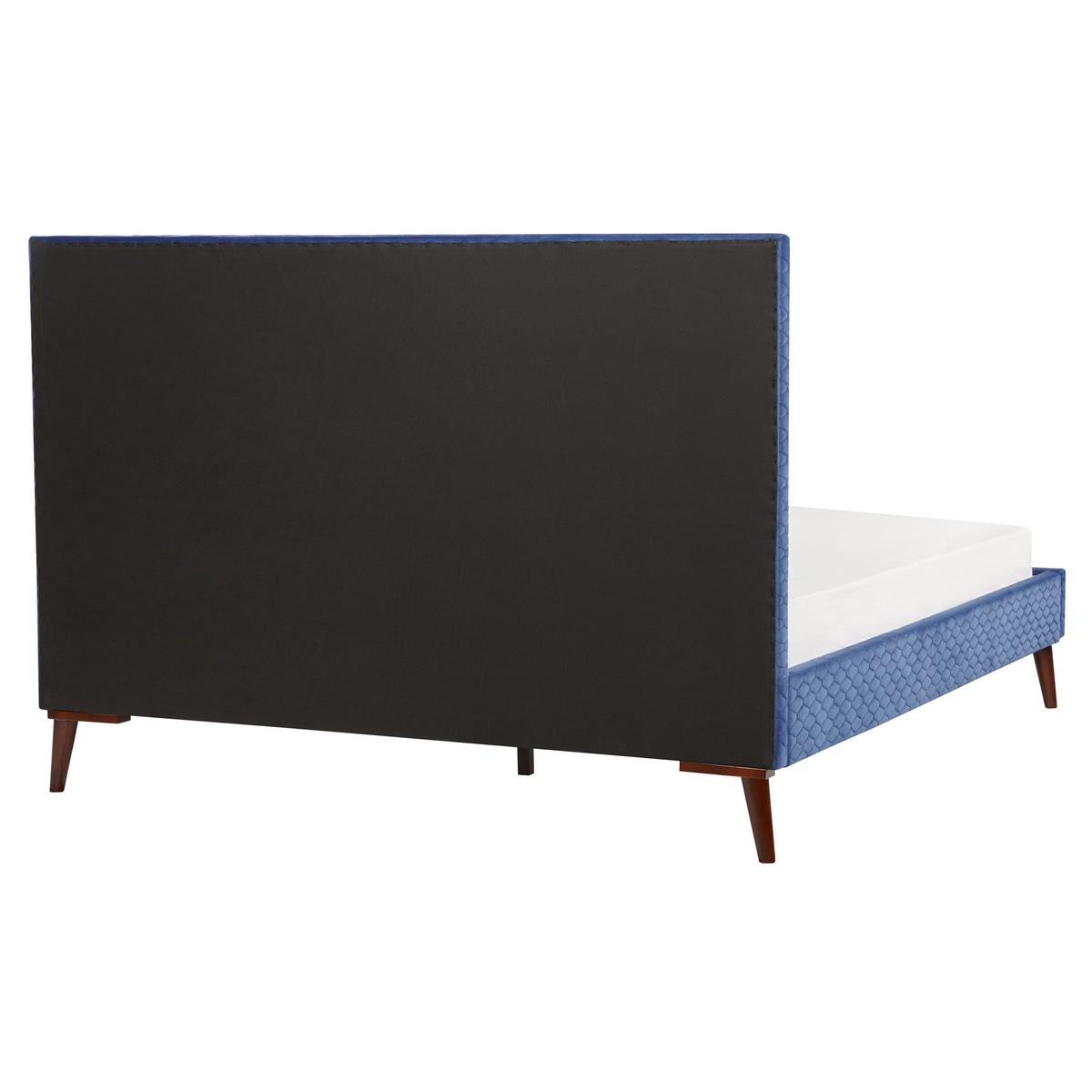 POLSTERBETT mit Lattenrost 180x200 cm Blau Bayonne - Blau, Textil (180/200cm) - Beliani