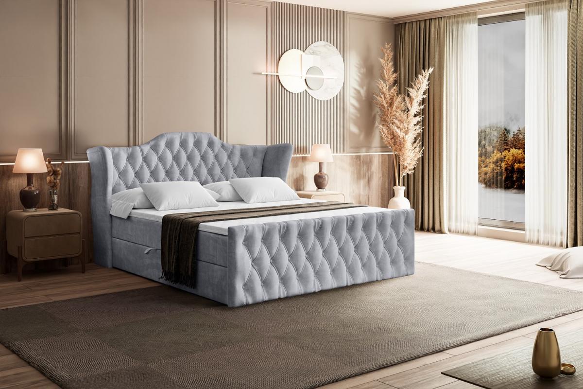 BOXBETT VILA-Z - 140x200 cm - H3 - Hellgrau - Hellgrau, Holzwerkstoff (140/200cm) - ALTDECOR