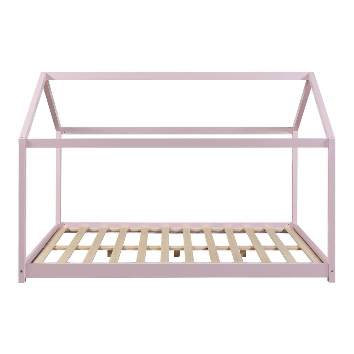 HAUSBETT Cerro - Rosa, Holz (120/200cm) - [en.casa]