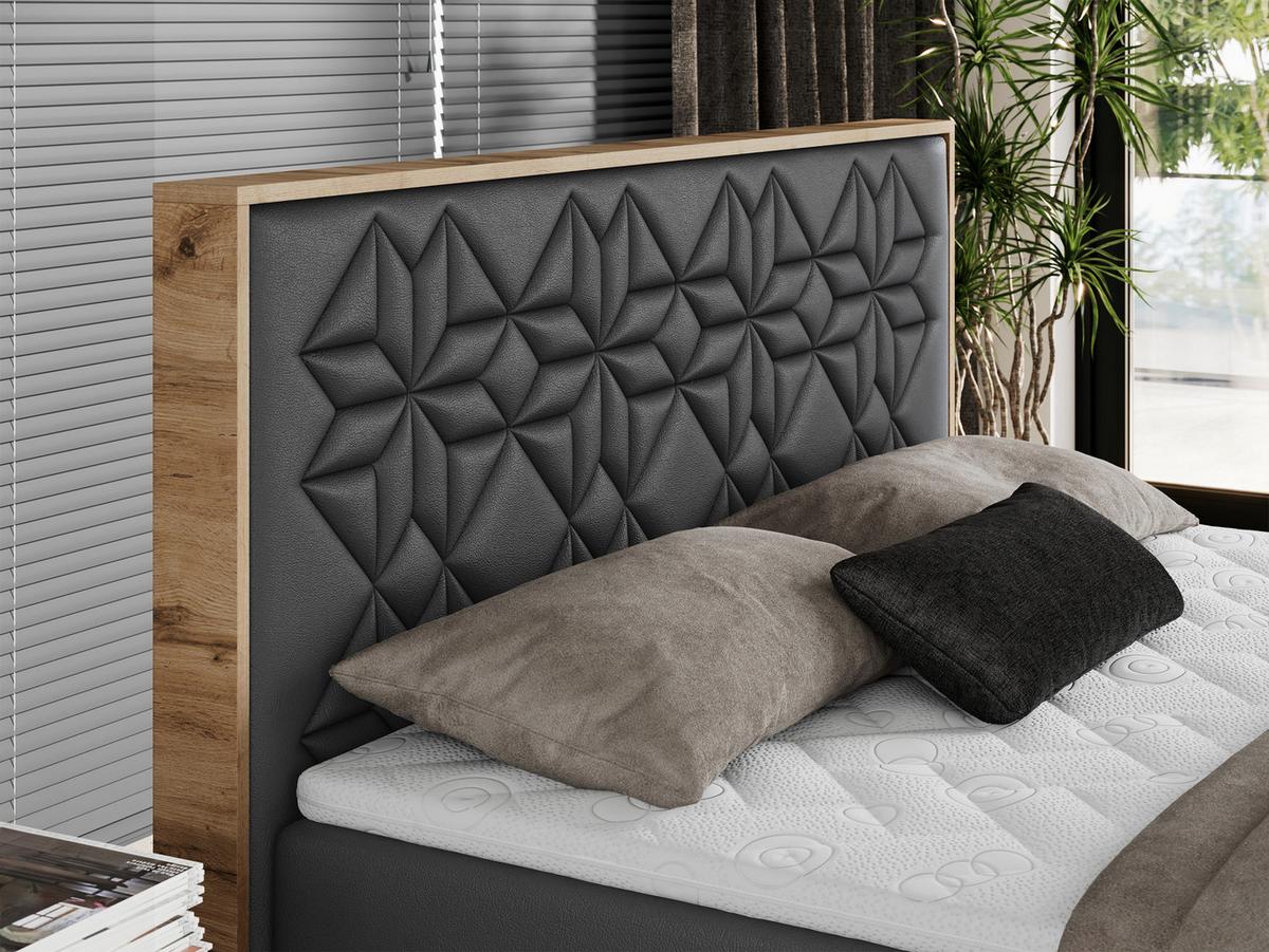 BOXBETT NESSI - 120/200 Dunkelgrau Kunstleder - H3 - Dunkelgrau, Holz/Textil (120/200cm) - MKS