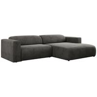 OFERTA WYCOFANA ECKSOFA PASADENA Dunkelgrau Velvet Rechts Seite - Dunkelgrau/Schwarz, Kunststoff/Textil (288/180cm) - MKS