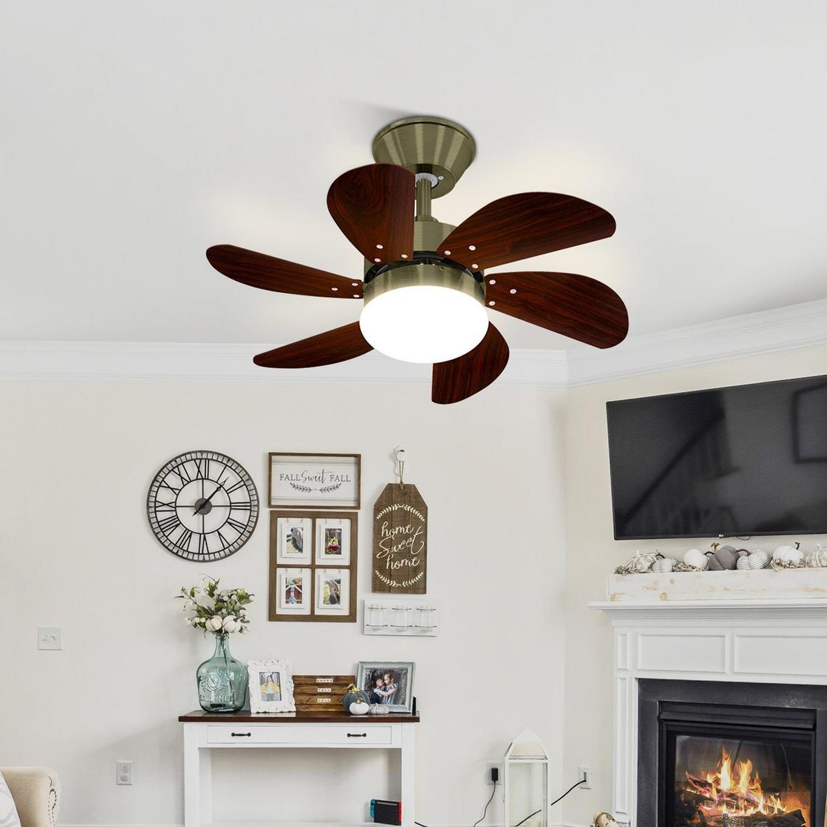 DECKENVENTILATOR Emmerich II 75/75/43cm - Walnussfarben, Metall (75/75/43cm) - Nettlife