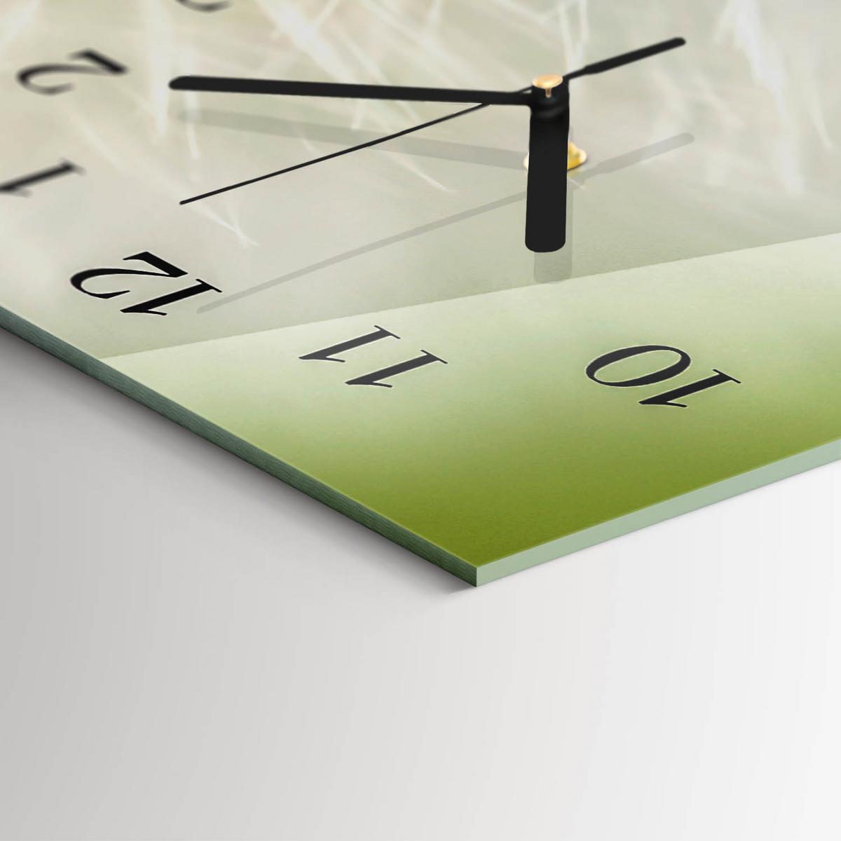 WANDUHR aus Glas 60x30 cm - Löwenzahn - Creme, Glas (60/30/0.4cm) - TULUP