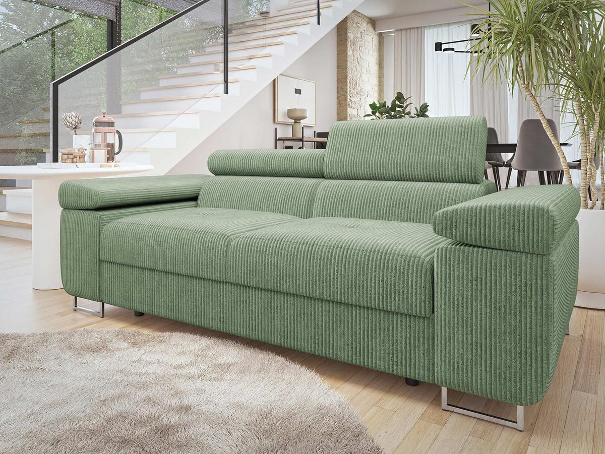 SOFA Torezio 2 Cord - Hellgrün, Holz/Textil (198/90/102cm) - MIRJAN24