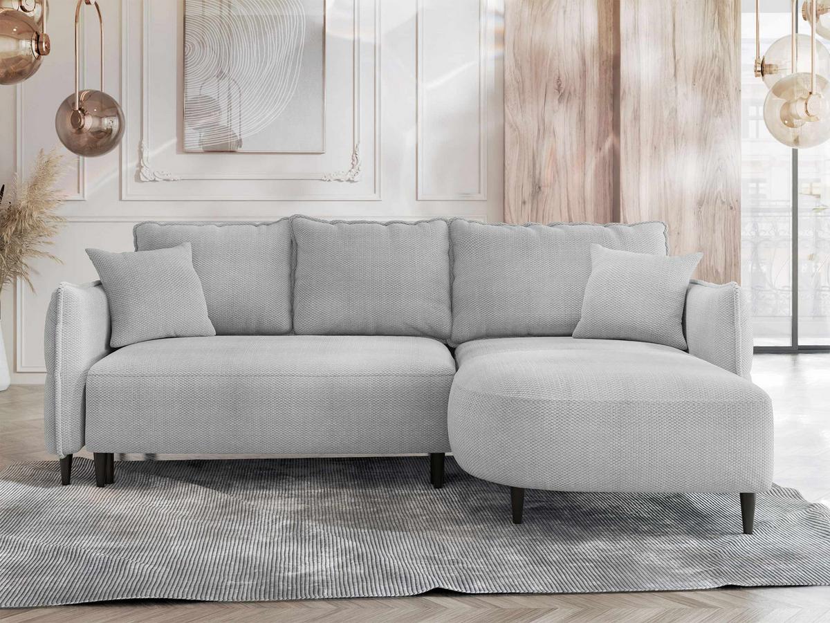 ECKSOFA Sycylia, Seite: Rechts - Schwarz/Grau, Holz/Textil (165/244cm) - MIRJAN24