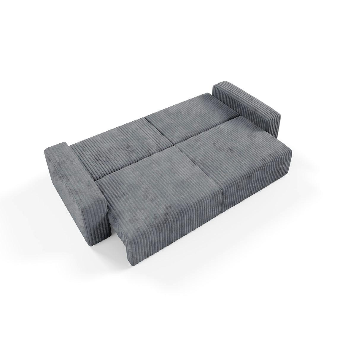 SOFA Angela 3 Sitzplätze Dunkelgrau - Grau, Holz (252/86/105cm) - Petits-meubles