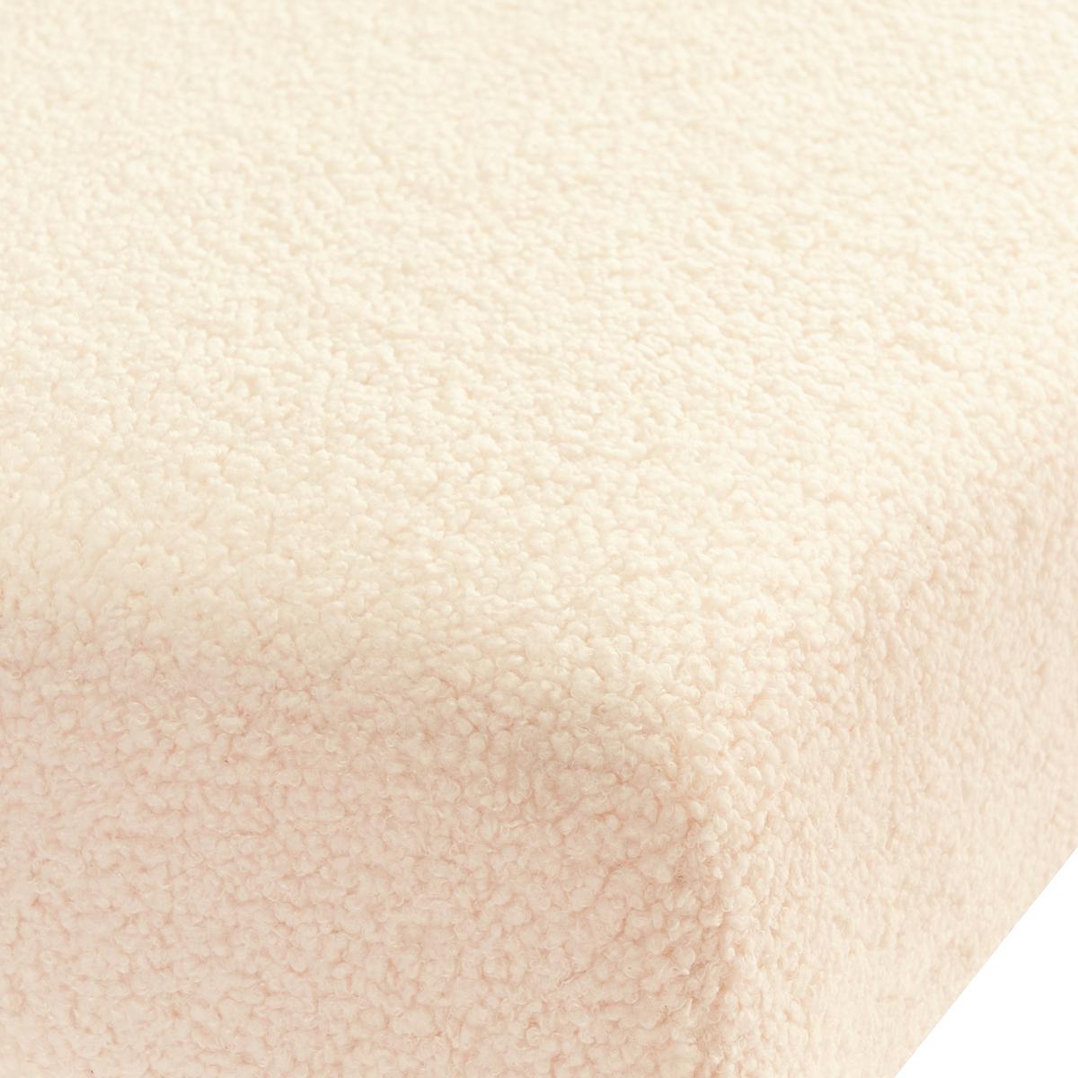 POLSTERBANK Cremeweiß/Hellbraun Tamre - Creme/Braun, Holz/Textil (118/48/46cm) - Beliani